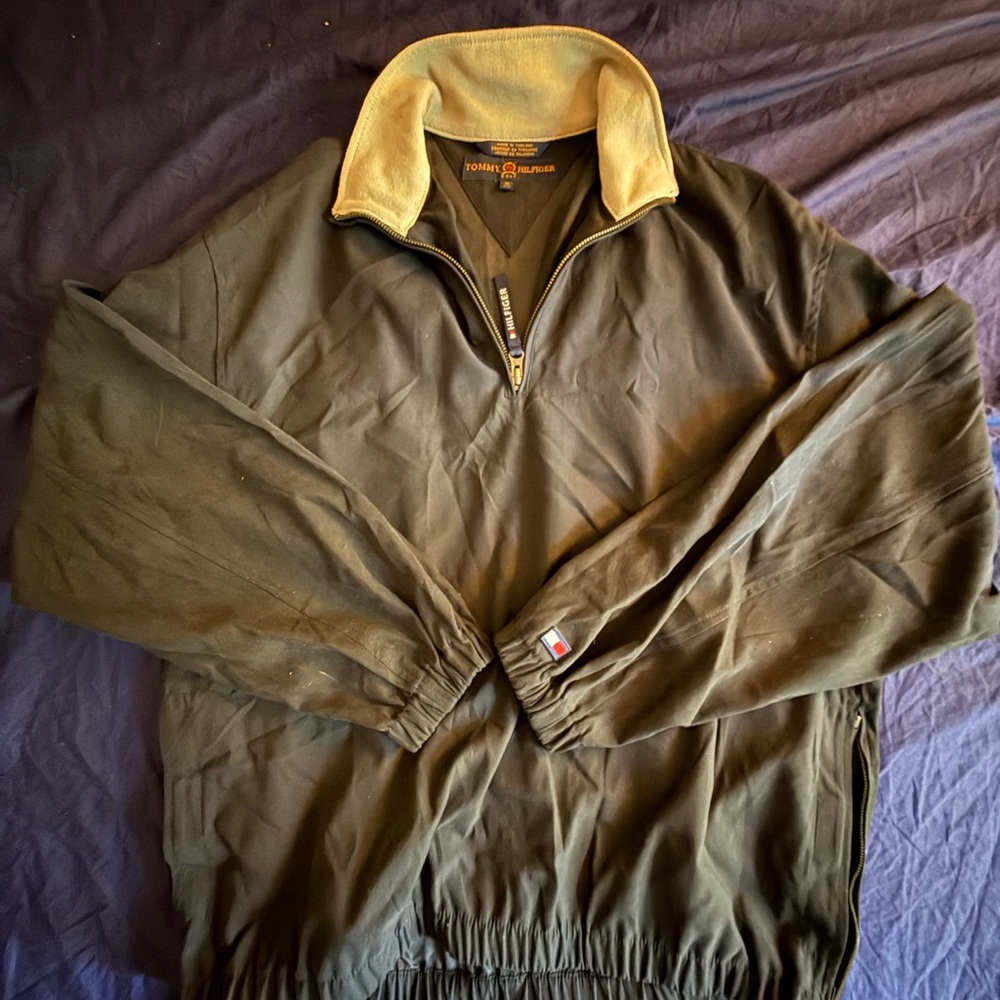 Tommy Hilfiger Black and Beige Golf Jacket
